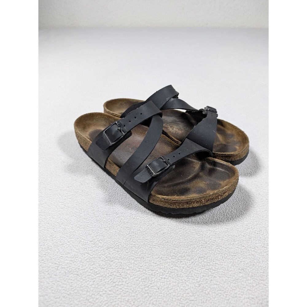 Birkenstock Salina Black Sandal Women EUR 38 US 7 Germany Birko-Flor 3 Strap